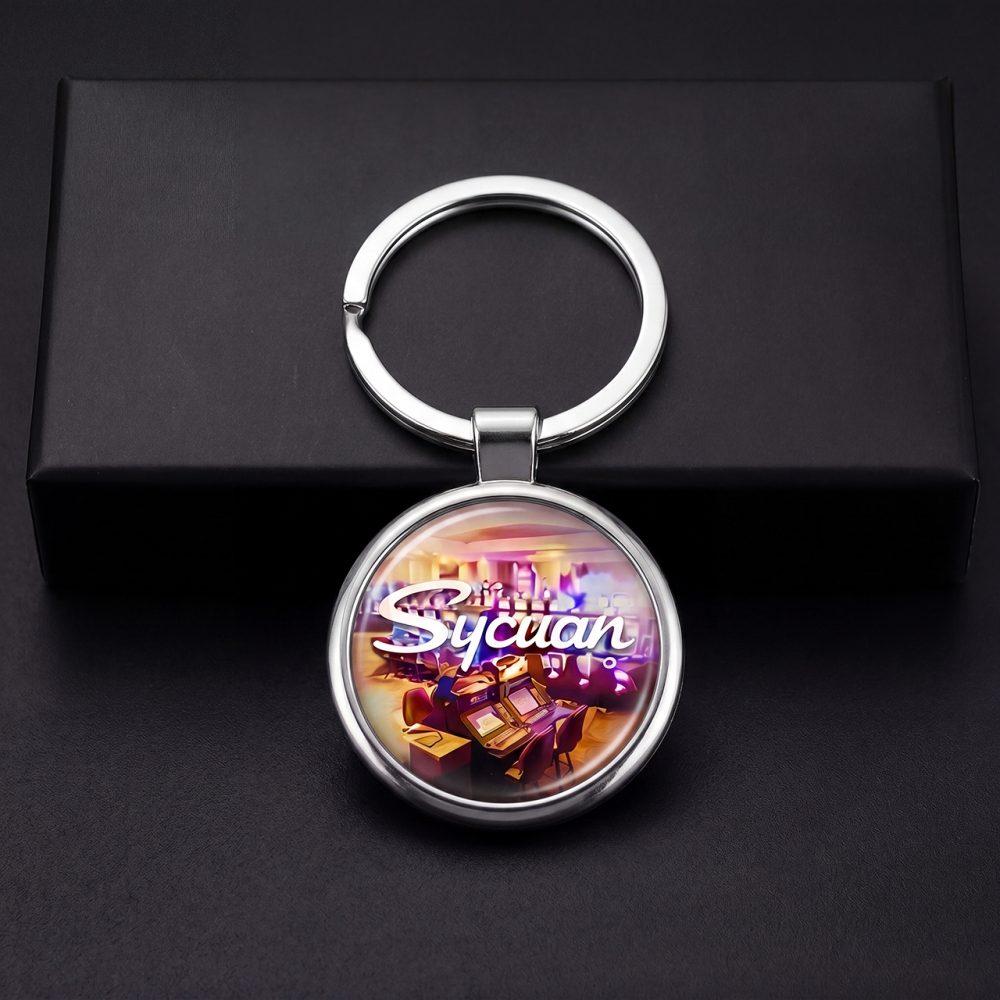 Round satin metal keychain Round satin metal keychain