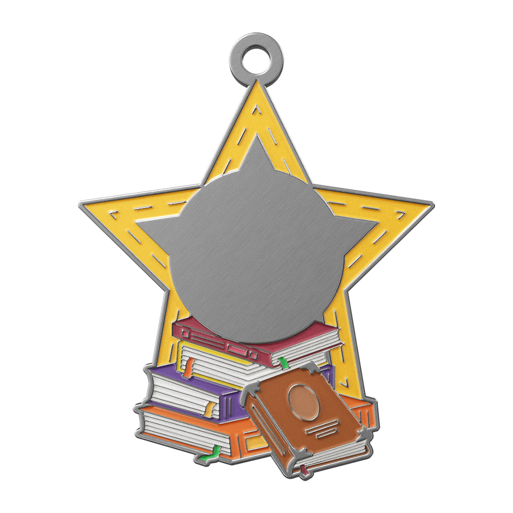 Star Book Rush Medal antique silver Star Book Rush Medal antique silver