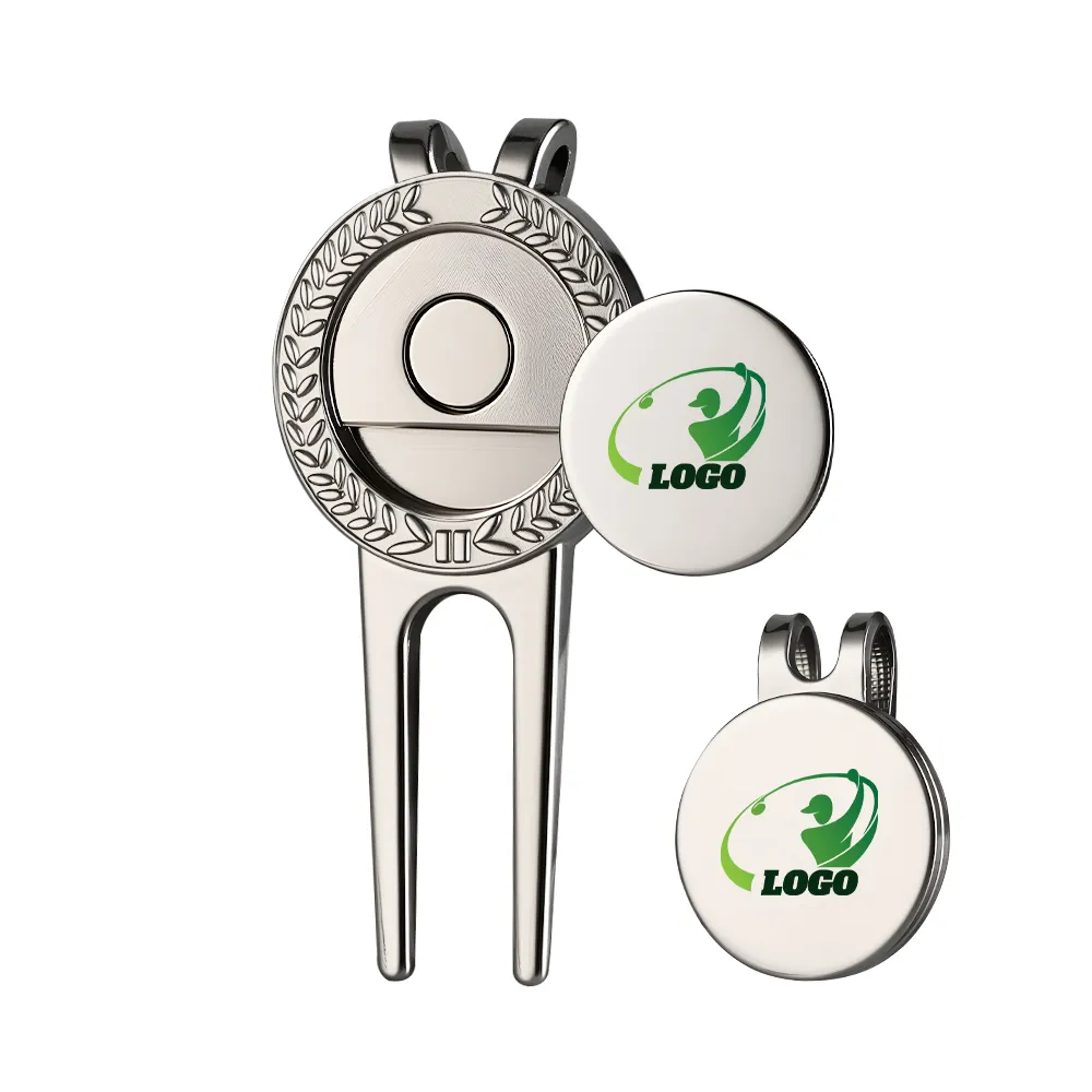 Magnetic Effect Display - Patterns Golf Divot Tool and Ball Markers Set
