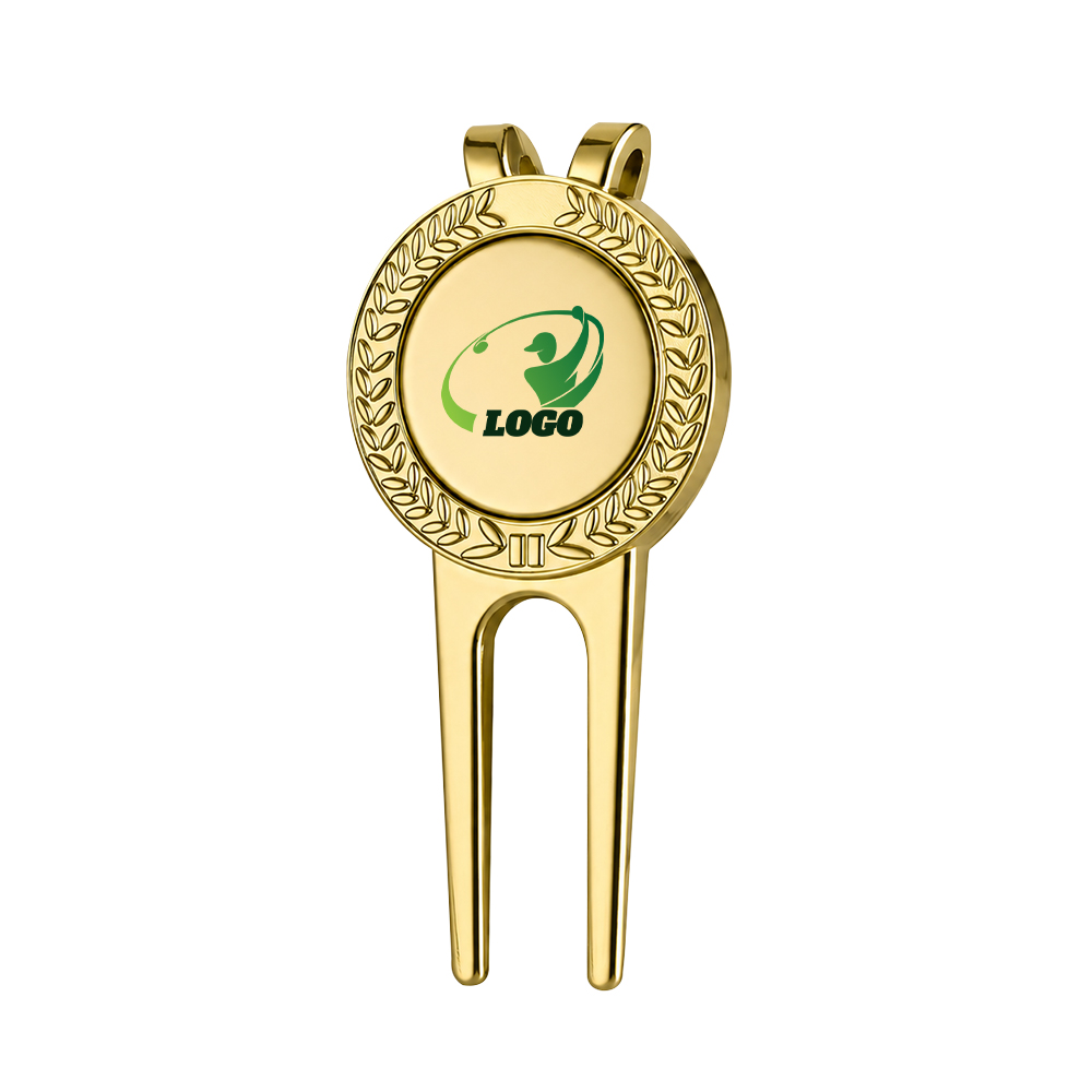 Patterns Golf Divot Tool and Ball Markers Set Gold with Logo Patterns Golf Divot Tool and Ball Markers Set Gold with Logo