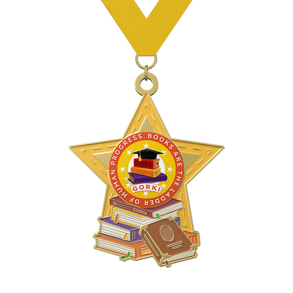 Star Book Custom Medal with lanyard