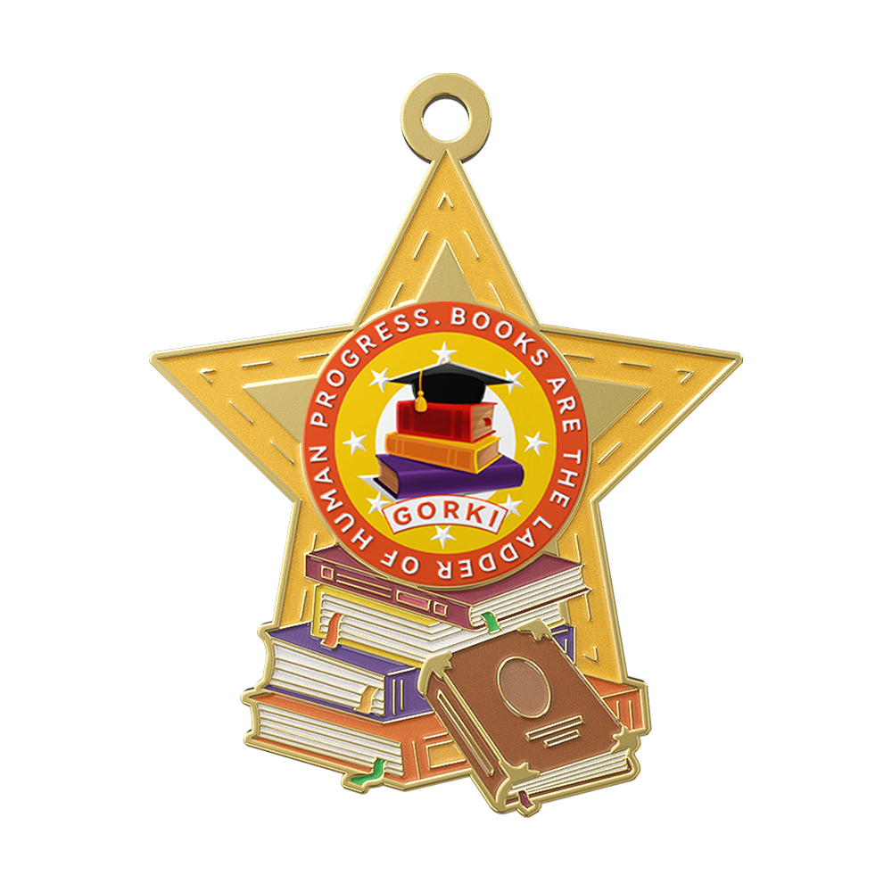 Star Book Custom Medals front