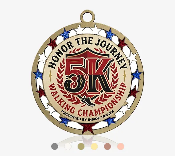 5K Medal with Star Cut-outs