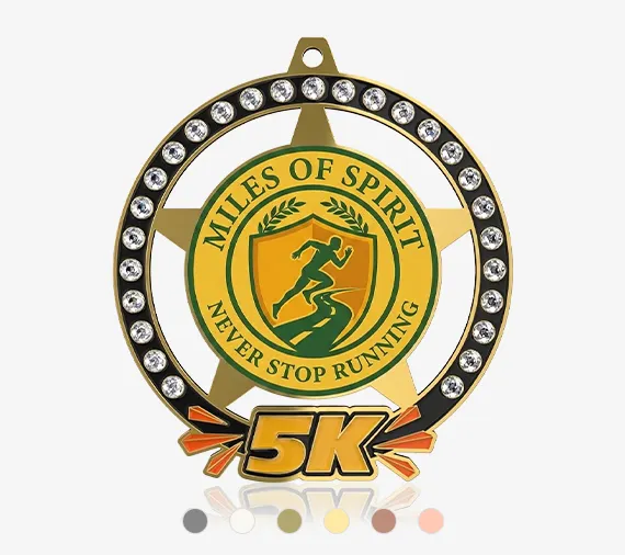 5K Medal with Rhinestones