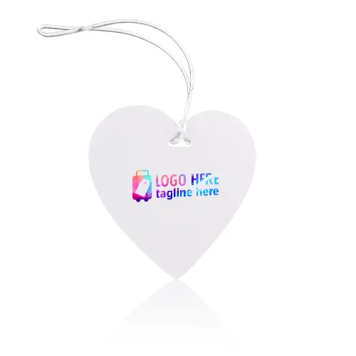 4'' x 4'' Personalized Heart Shaped Bag Tag with Clear Loop