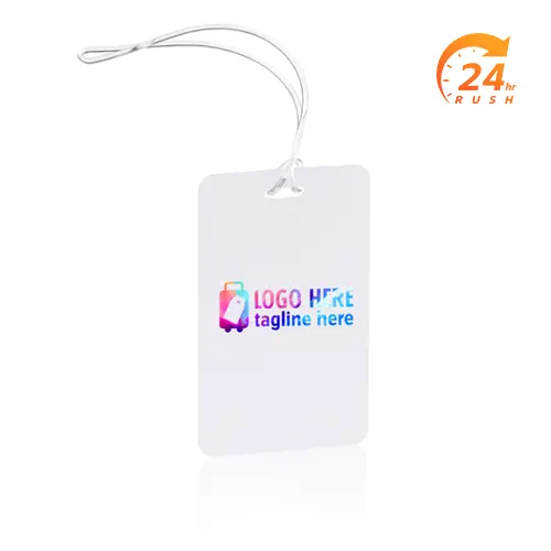 Custom Rectangle Bag Tags with Clear Loop