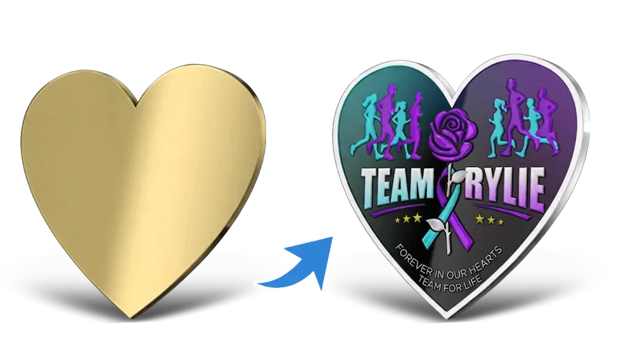 Heart Shape UV Layered Rush Pins