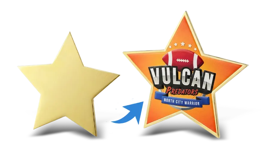 Star UV Layered Printing Rush Pins