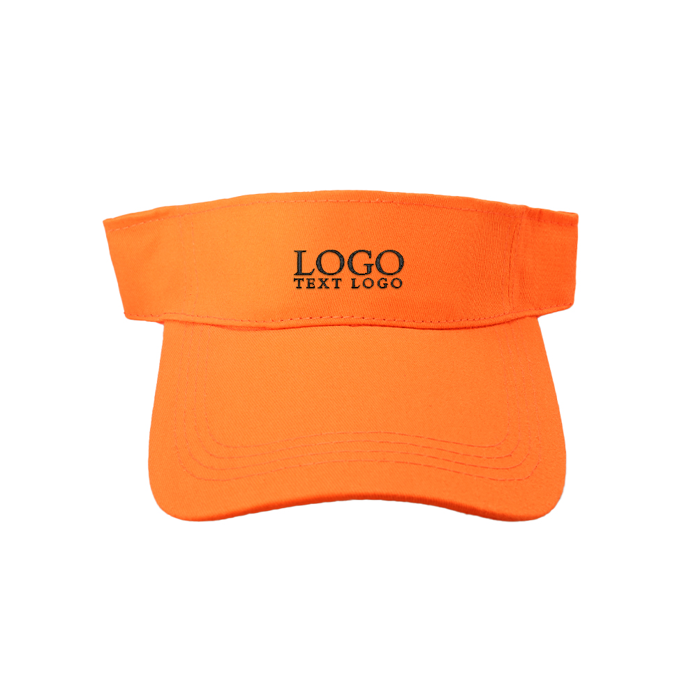 Open Top Visor Hat Orange with Logo