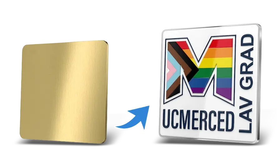 Square UV Layered Printing Rush Pins