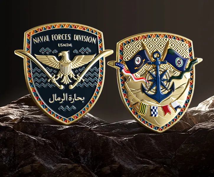 Custom Shield Shaped Naval Forces Challenge Coin
