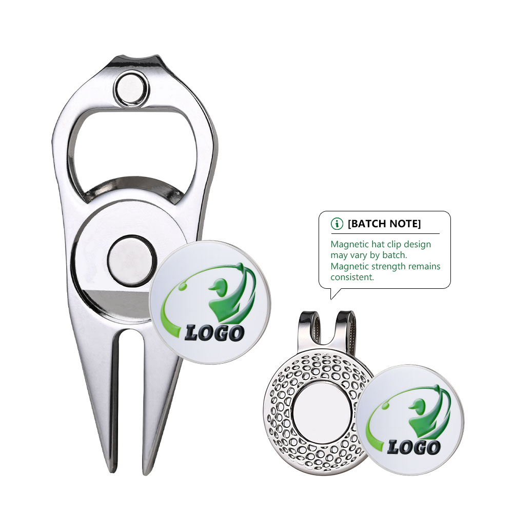 Magnetic Effect Display - Customizable Golf Divot Tool with Ball Marker Set