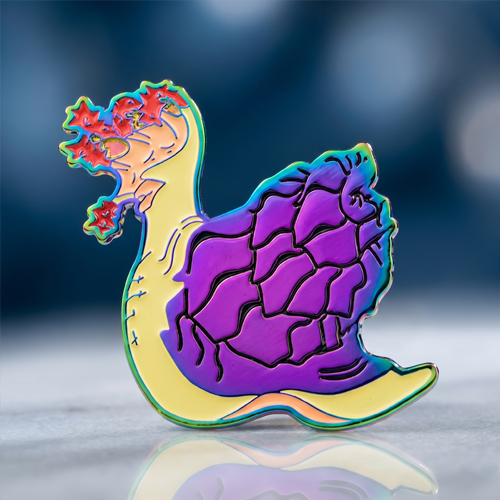 Rainbow Nudibranch Custom Pins