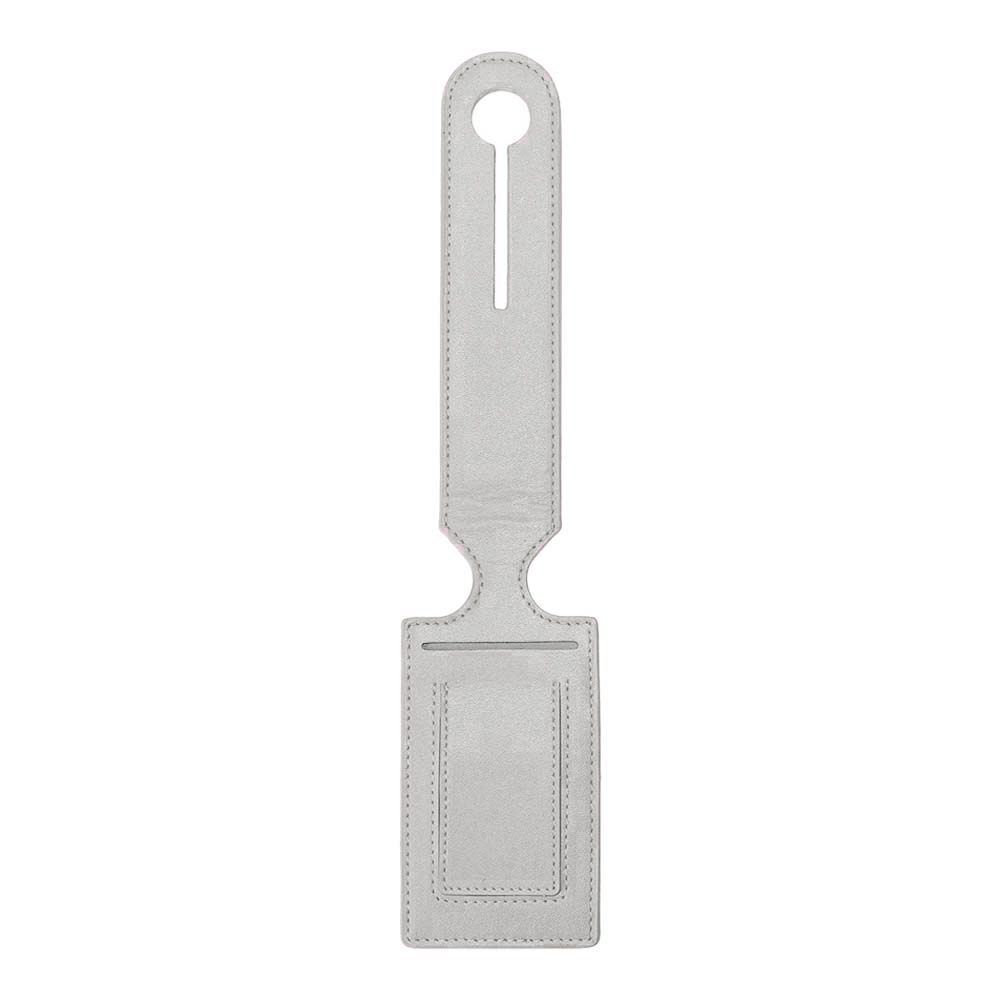 Logo Printable Flip PU Leather ID Tag with Strap White Logo Printable Flip PU Leather ID Tag with Strap White