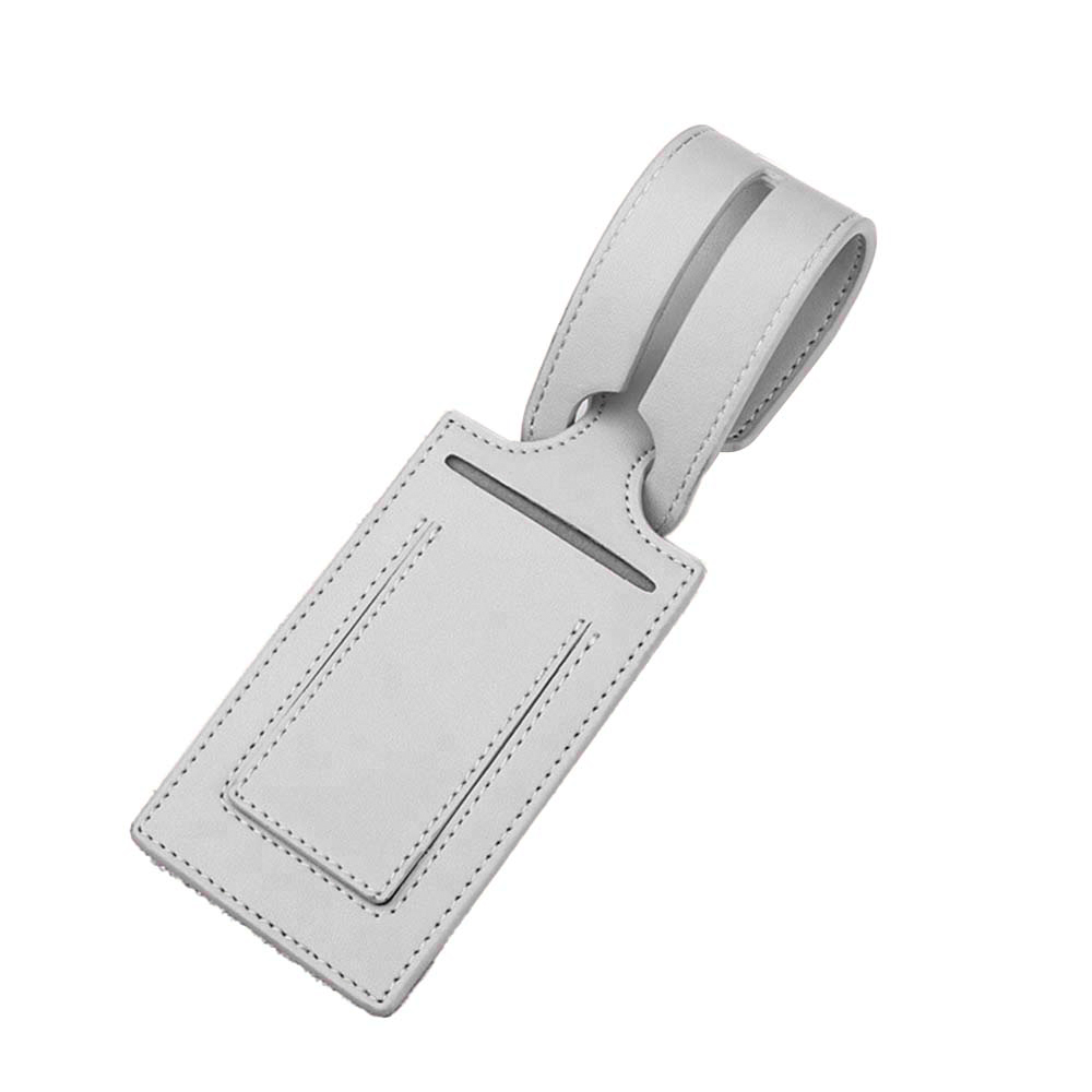 Grijze logo-bedrukbare flip-lück ID-tag van PU-leer (voorzijde)
