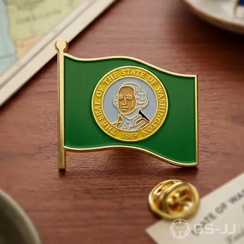 Soft Enamel Pins for Washingtong Flag Soft Enamel Pins for Washingtong Flag