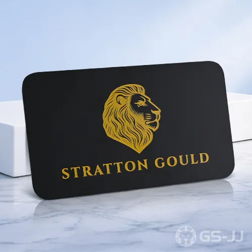 Stratton Gould Lion Logo Black Metal Cards Stratton Gould Lion Logo Black Metal Cards