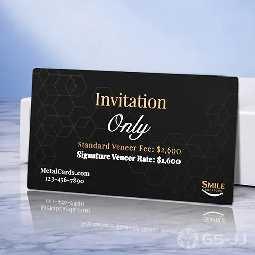 Veneer Signature Black Metal Invitation Cards Veneer Signature Black Metal Invitation Cards