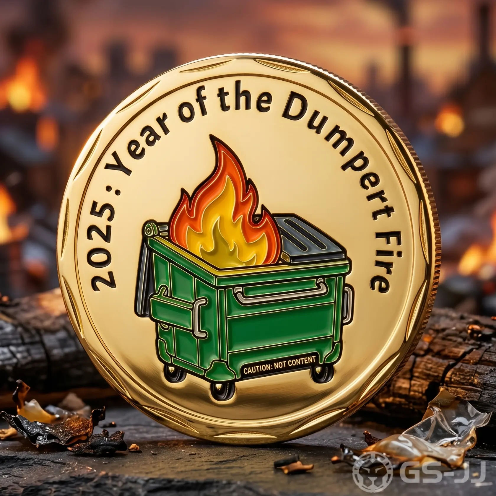 Dumpster Fire Challenge Coin Dumpster Fire Challenge Coin