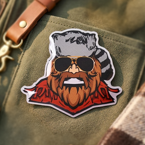  Bearded Man Printed Pins
