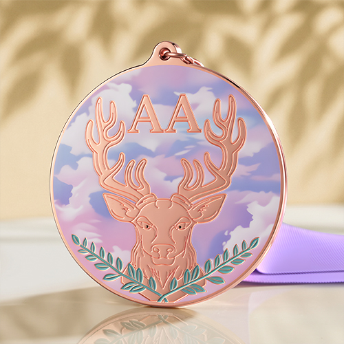 Colorful Deer UV Printed Medals Design
