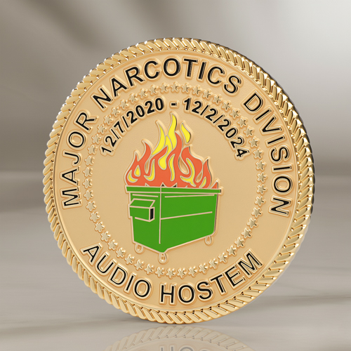Custom Dumpster Fire Challenge Coins
