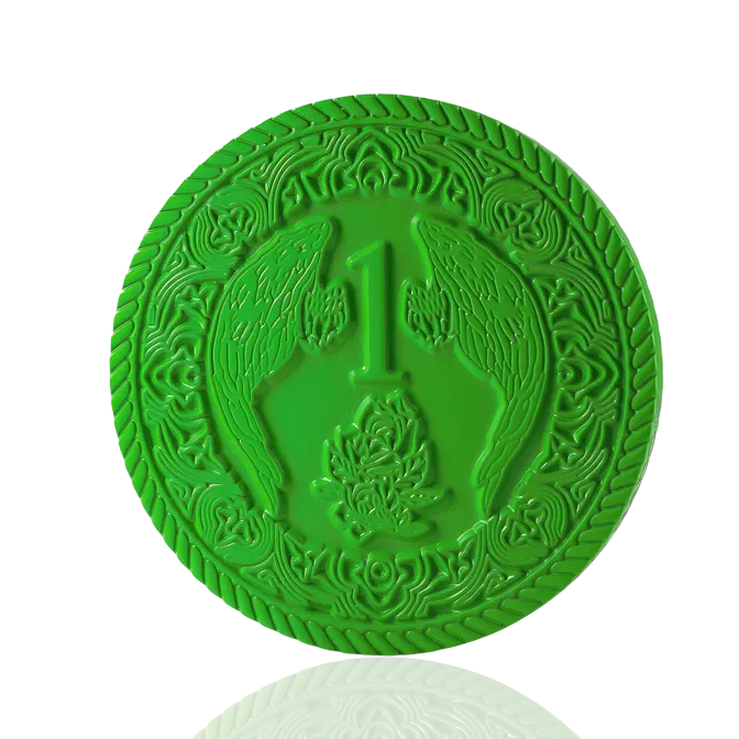 Double Phoenix Number 1 Dye Green Challenge Coin
