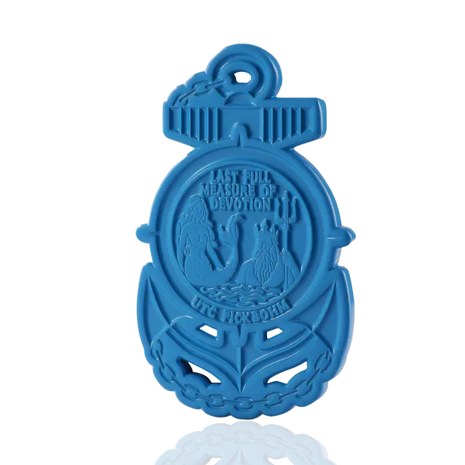 USS Buckley 'Last Full Measure of Devotion' Dye Blue Challenge Coin