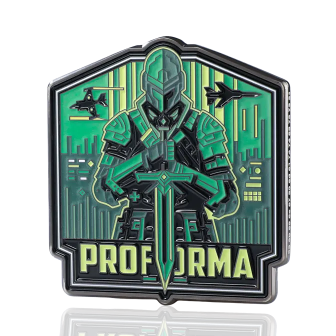 Proforma Futuristic Knight Black Nickel Challenge Coin