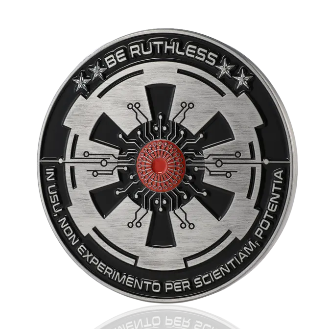 "Be Ruthless" Tech Circuit Antique Silver Challenge Coin