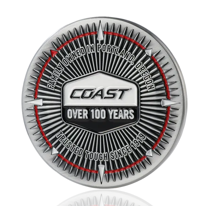 COAST 100th Anniversary Compass Antique Silver Challenge Coin