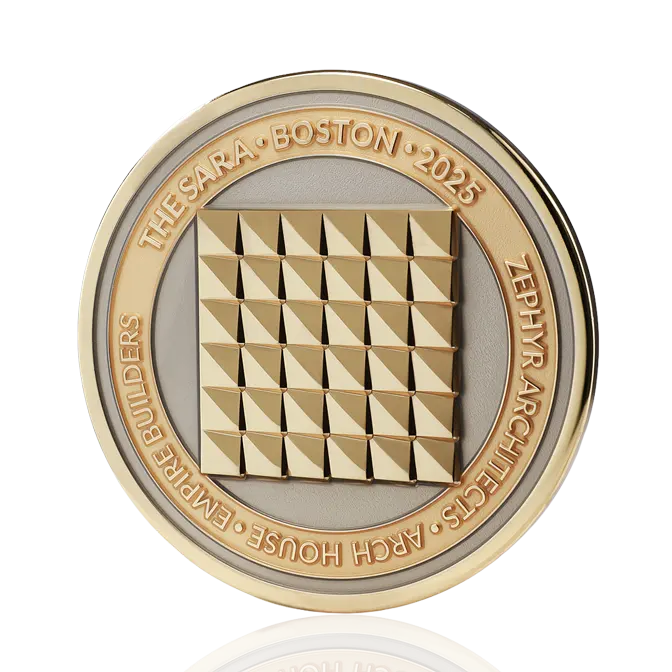 The Sara Boston 2025 Architectural Two Tone Challenge Coin