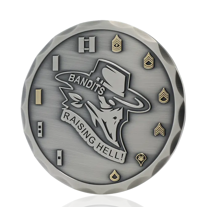 Bandits "Raising Hell!" Military Rank Two Tone Challenge Coin
