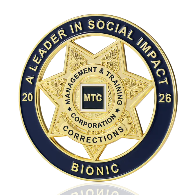 MTC Corrections "A Leader in Social Impact" Shiny Gold Challenge Coin