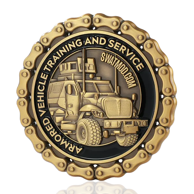 SWATMOD Armored Vehicle Training Antique Gold Challenge Coin