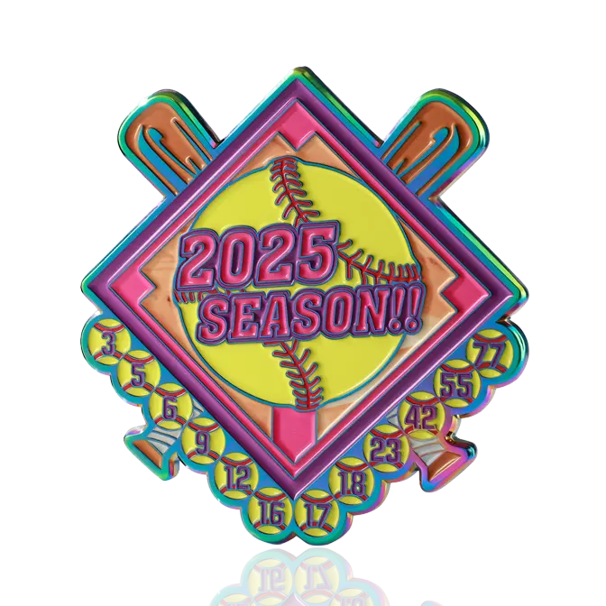 2025 Season Baseball Rainbow Finish Challenge Coin / Pin