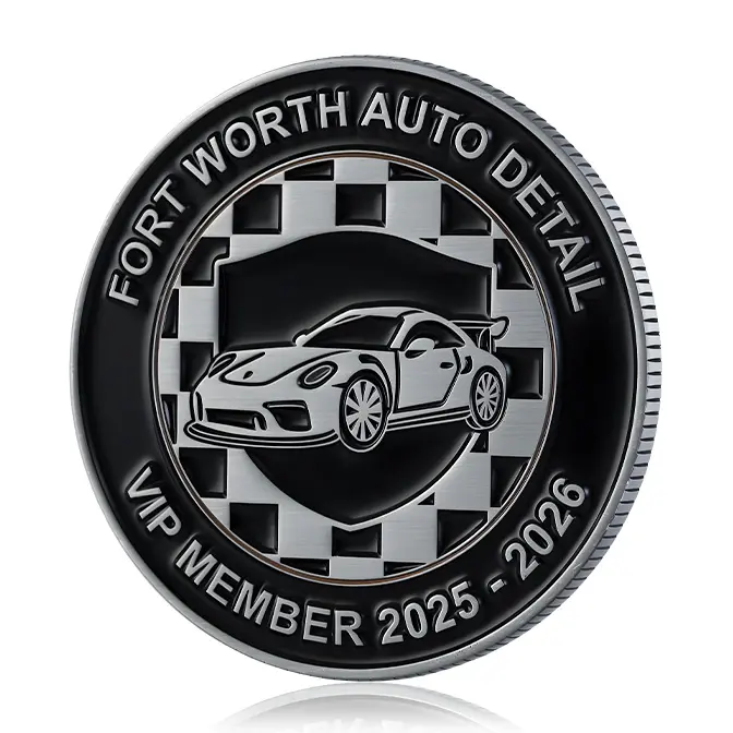 Fort Worth Auto Detail VIP Member 2025-2026 Reeded Edge Challenge Coin