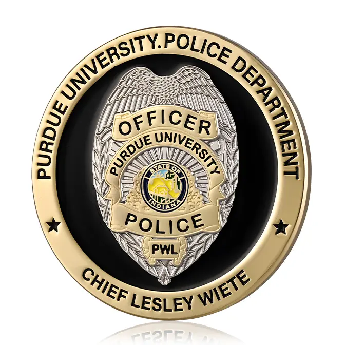 Purdue University Police Department Chief Lesley Wiete Standard Edge Challenge Coin