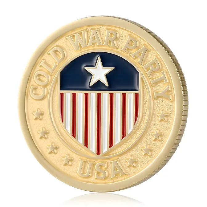 Cold War Party USA Shield Reeded Edge Challenge Coin