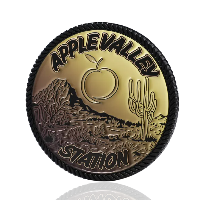 Apple Valley Station Dye Black Challenge Coin