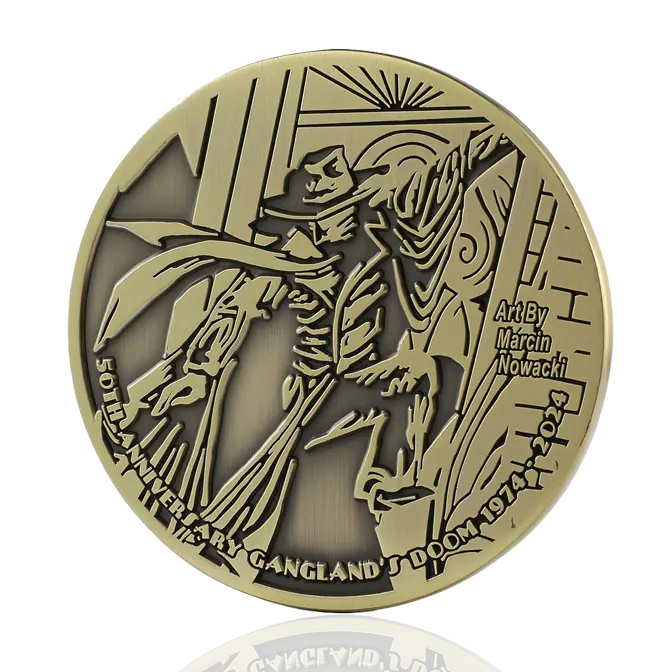 Gangland's Doom 50th Anniversary Antique Brass Challenge Coin