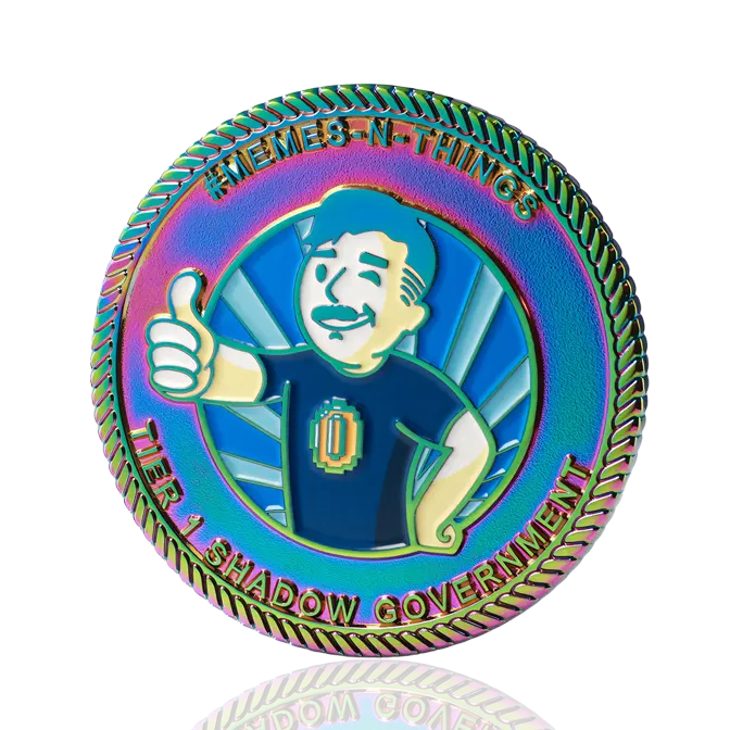 #MEMES-N-THINGS Tier 1 Shadow Government Rainbow Finish Challenge Coin