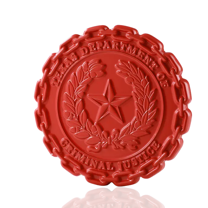 Texas Department of Criminal Justice Chain Edge Dye Red Challenge Coin