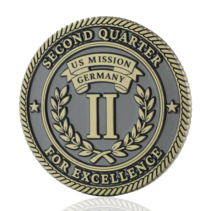 US Mission Germany Second Quarter For Excellence Antique Brass Challenge Coin