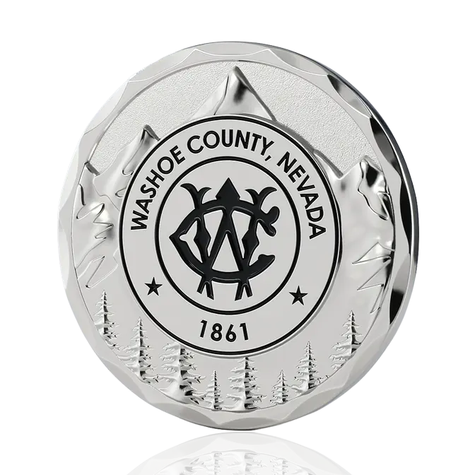 Washoe County Nevada 1861 Shiny Silver Challenge Coin