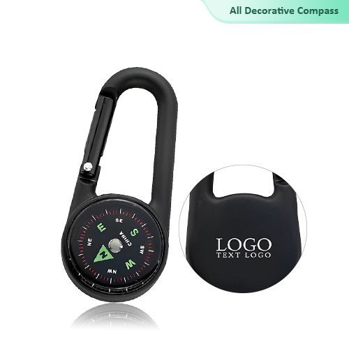 Marketing Colored Carabiner Compass Keychain