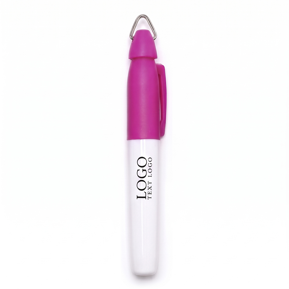 Custom Color Mini Permanent Marker Pink with Logo Custom Color Mini Permanent Marker Pink with Logo