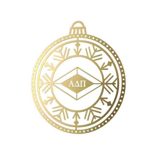 Gold Double Ring Snow Branch Ornament Gold Double Ring Snow Branch Ornament