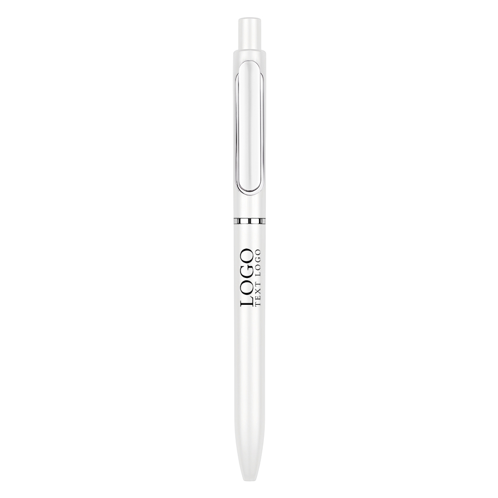 Customized Metallic Retractable Signature Pens+pearl white with logo Customized Metallic Retractable Signature Pens+pearl white with logo