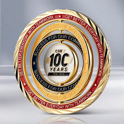 COX_10_Years_1926-2026_Anniversary_Commemorative_Challenge_Coin